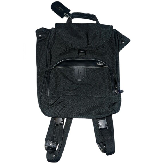 Hartmann Backpack Black Canvas Leather Trim Drawstring main image 6